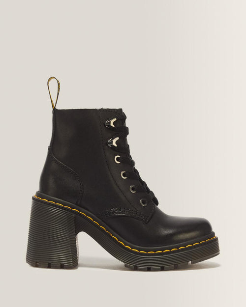 Jesy Sendal Leather Lace Up Flared Heel Boots