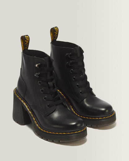 Jesy Sendal Leather Lace Up Flared Heel Boots