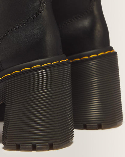 Jesy Sendal Leather Lace Up Flared Heel Boots