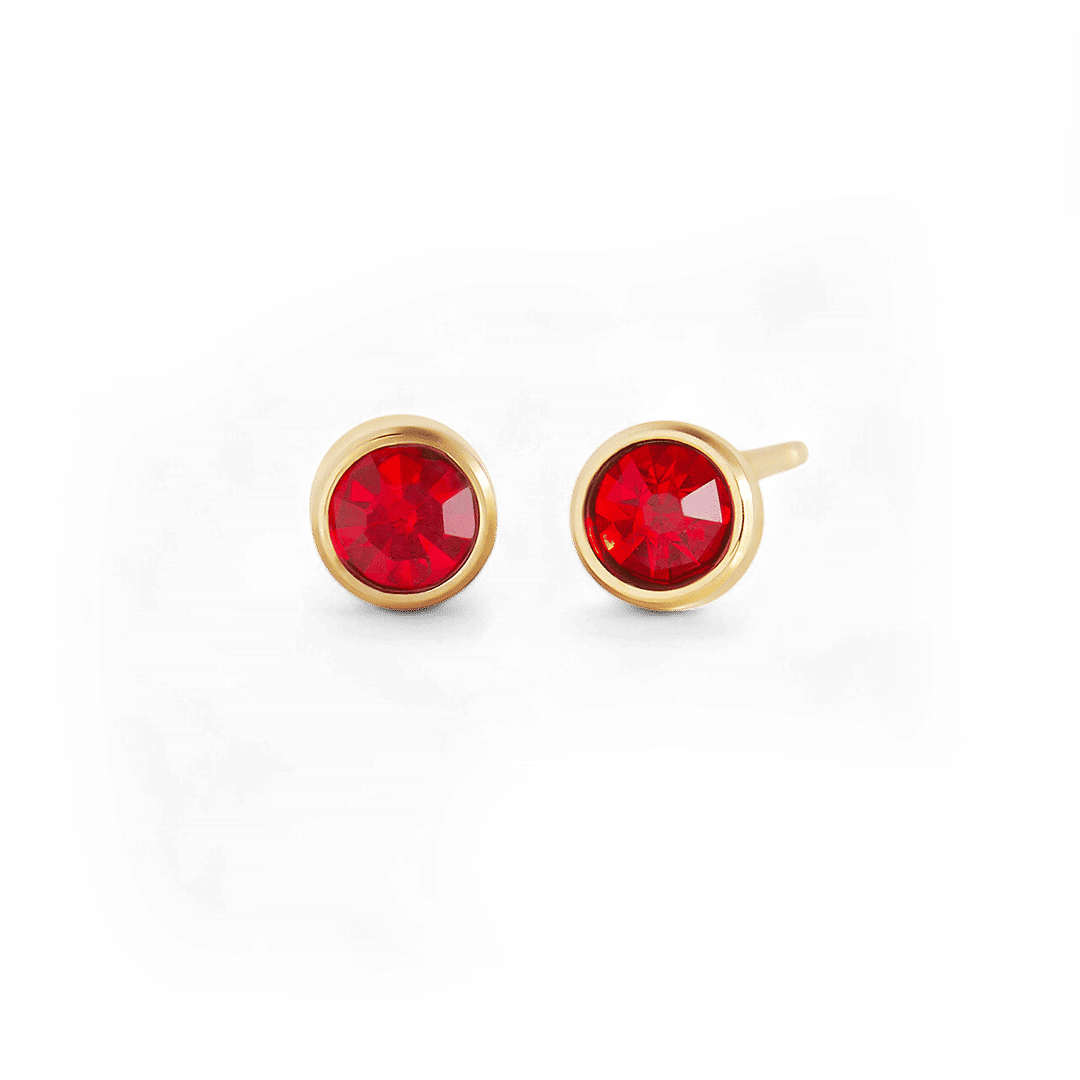 Birthstone Bezel Stud Earrings