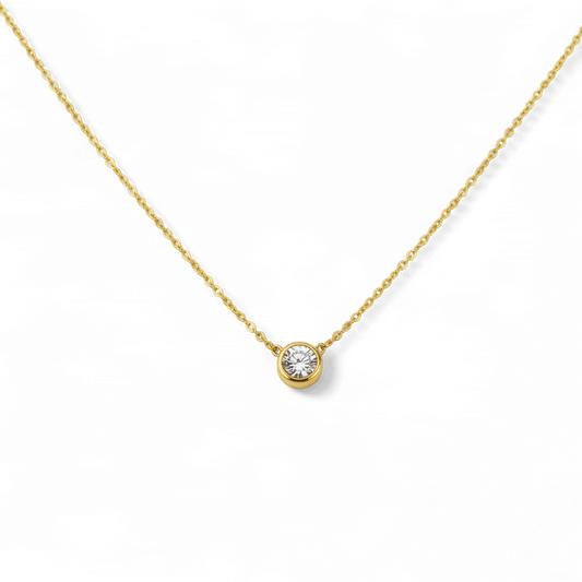 Classic Bezel Set Solitaire Necklace