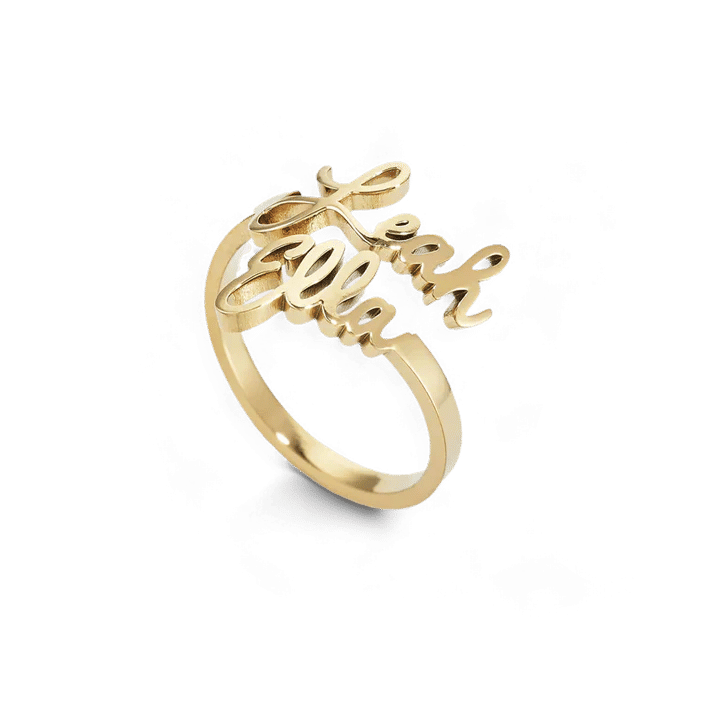 Adjustable Double Name Ring