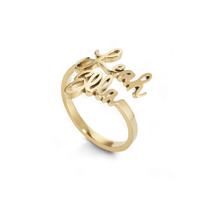 Adjustable Double Name Ring