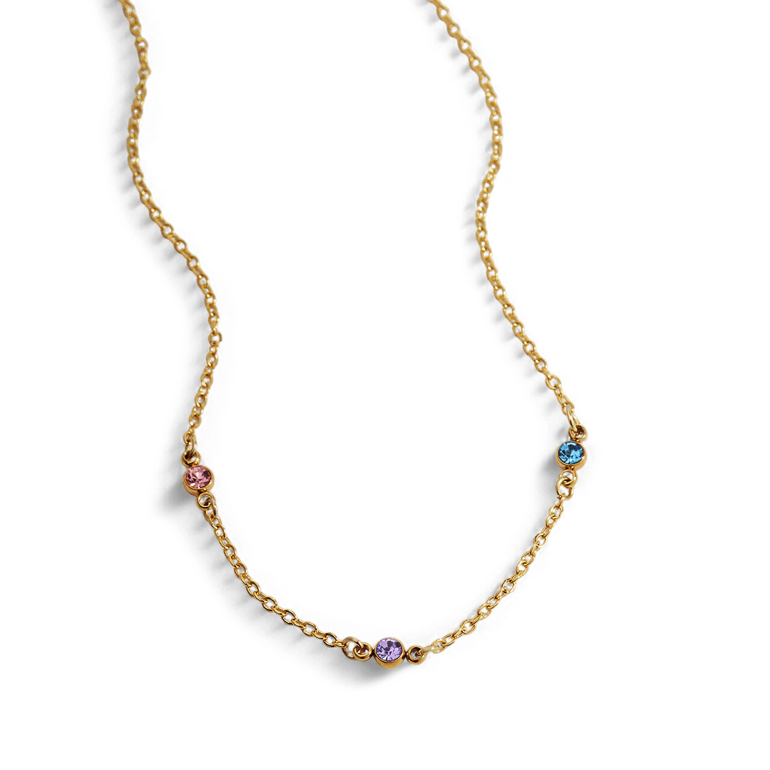 Dainty Birthstone Station Necklace