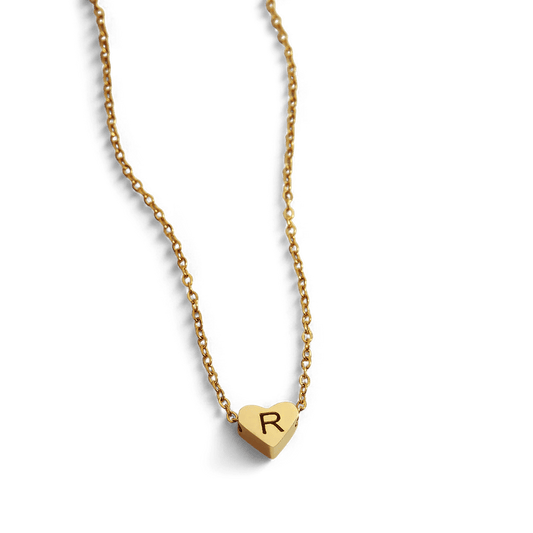 Dainty Heart Initial Necklace
