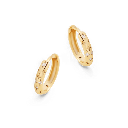 Falling Stars Huggie Hoop Earrings