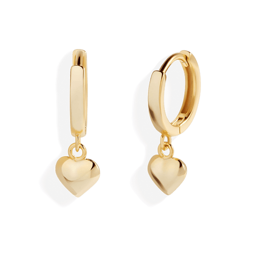 Dainty Heart Hoop Earrings