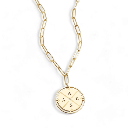 Personalized Compass Pendant Necklace