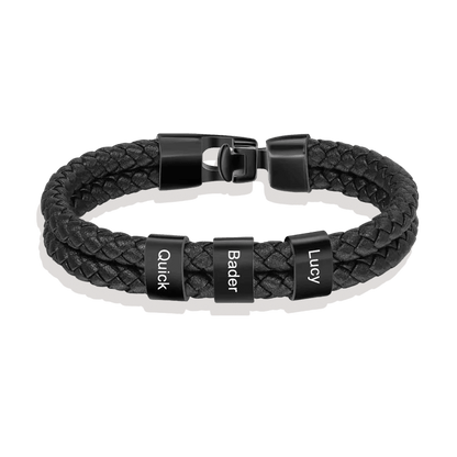 Personalized Leather Beaded Bracelet