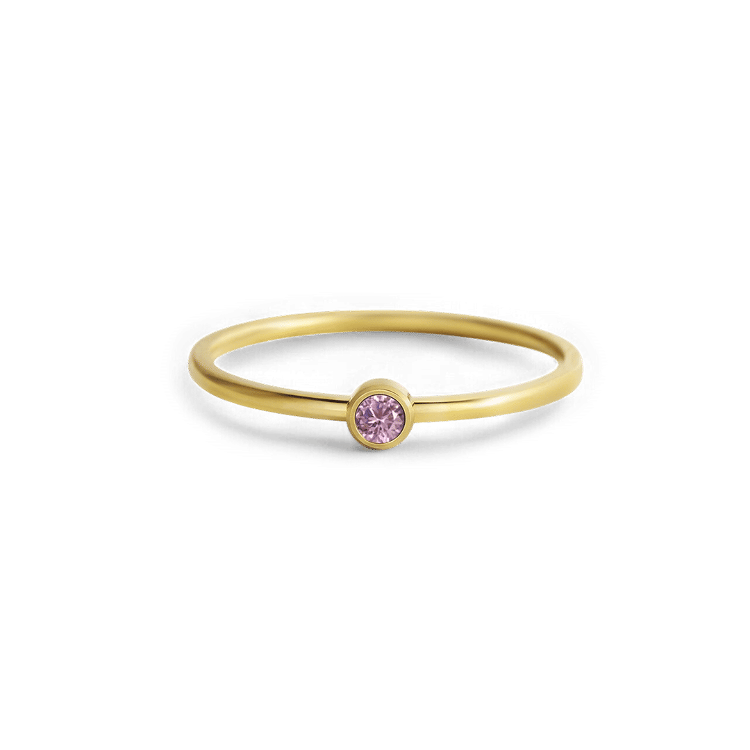Minimalist Bezel-Set October Birthstone Stacking Band