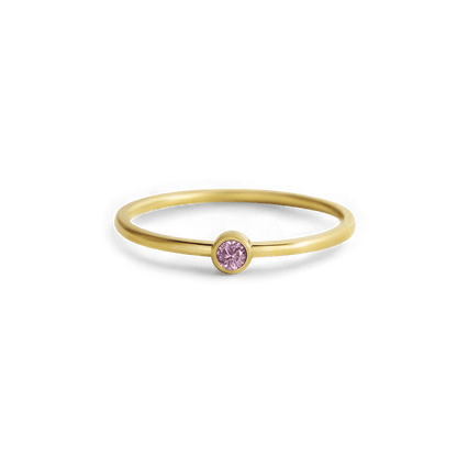 Minimalist Bezel-Set October Birthstone Stacking Band