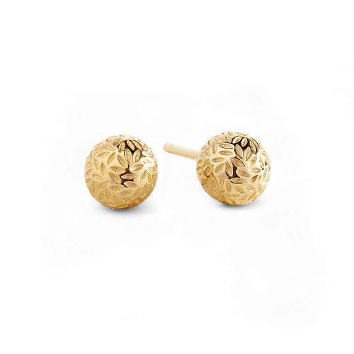 Textured Gold Ball Stud Earrings