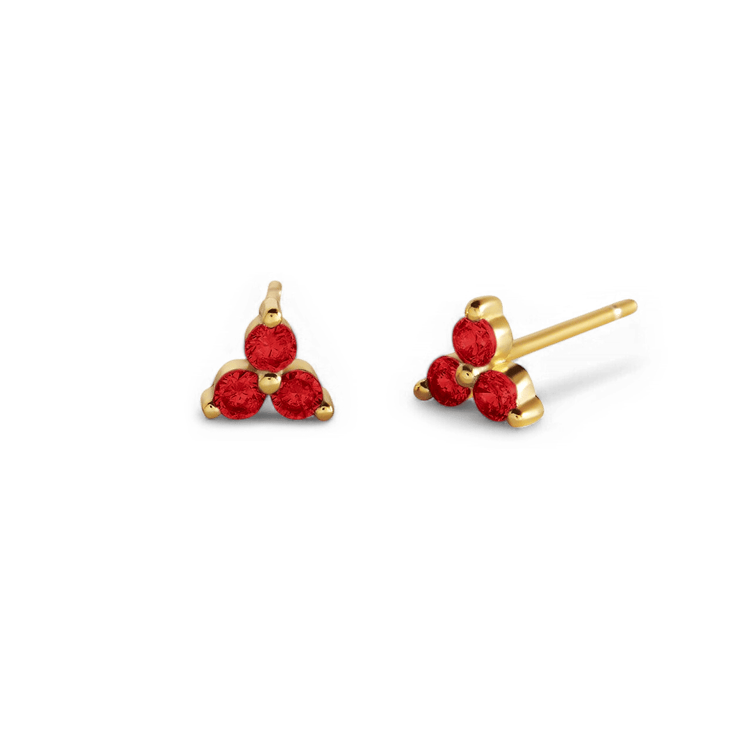 Trinity Birthstone Stud Earrings