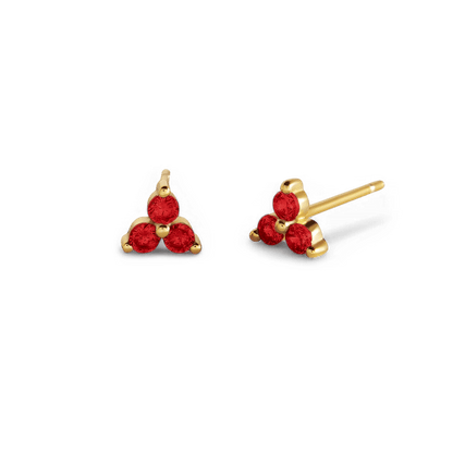 Trinity Birthstone Stud Earrings