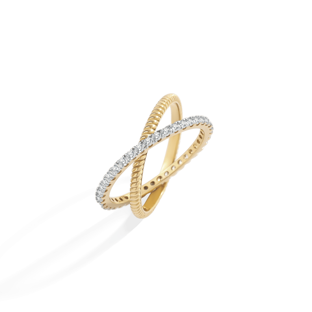 Twisted Interlocking Diamond Band Ring