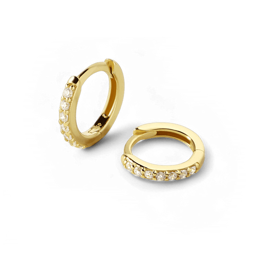 Pave Huggie Hoop Earrings