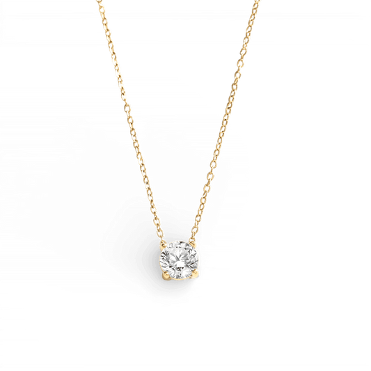 Dainty Solitaire Pendant Necklace