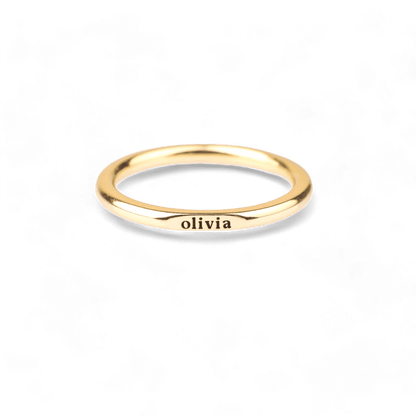 Sterling Silver Flat Top Super Tiny Stackable Name Ring