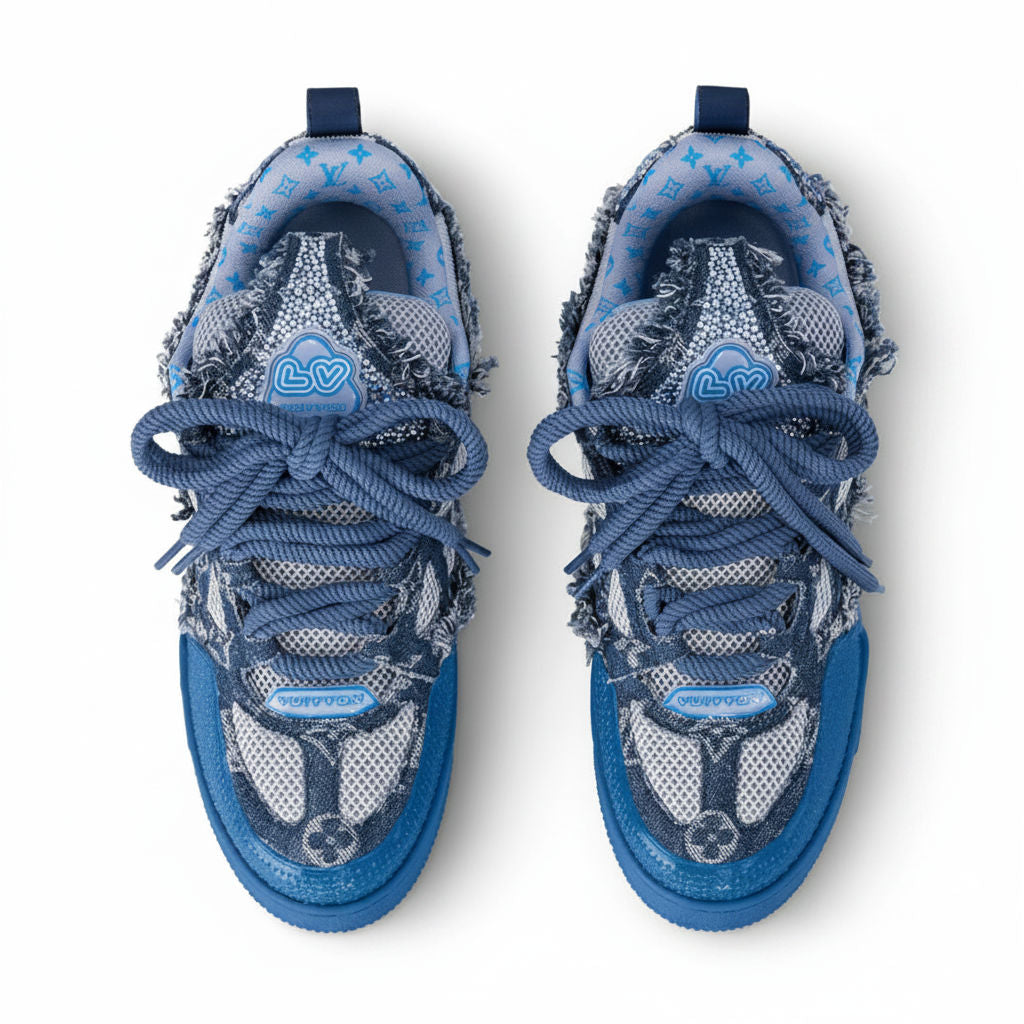 LV Skate Sneaker Blue Swarovskiâ„¢ Crystals