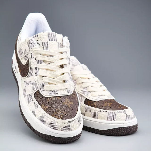 Louis Vuitton x Off-White x Nike AF1 Damier Heat Check (Custom)
