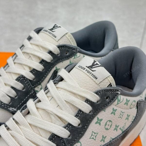 Louis Vuitton x Nike Air Jordan 1 Low â€œGreen Monogram Suedeâ€ (Custom)