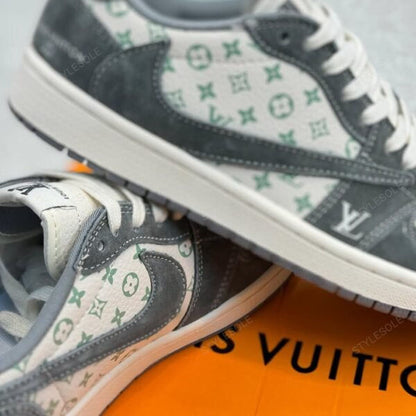 Louis Vuitton x Nike Air Jordan 1 Low â€œGreen Monogram Suedeâ€ (Custom)