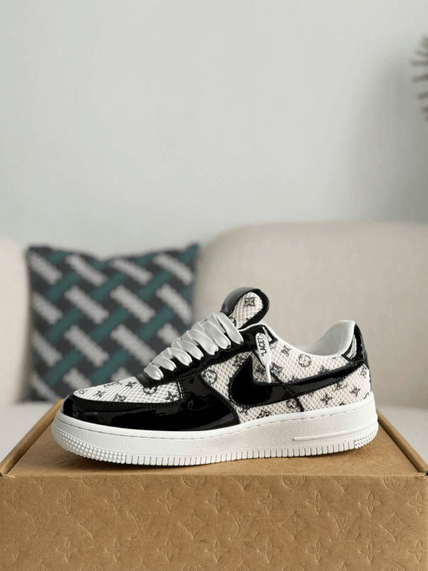 LV x Nike Air Force 1 Black White Monogram Sneaker