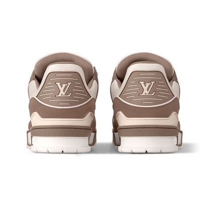 LV Trainers Nubuck & Grained Calf Leather Taupe Brown