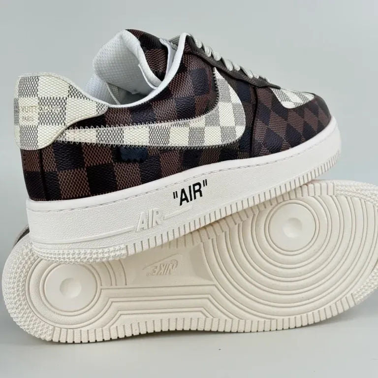 Louis Vuitton x Nike Air Force 1 â€˜Damier Brown/ Whiteâ€™