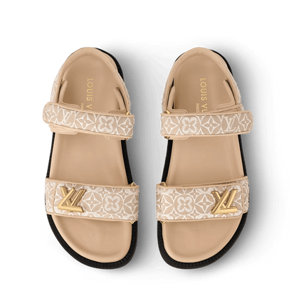LV Sunset Flat Comfort Sandal Beige