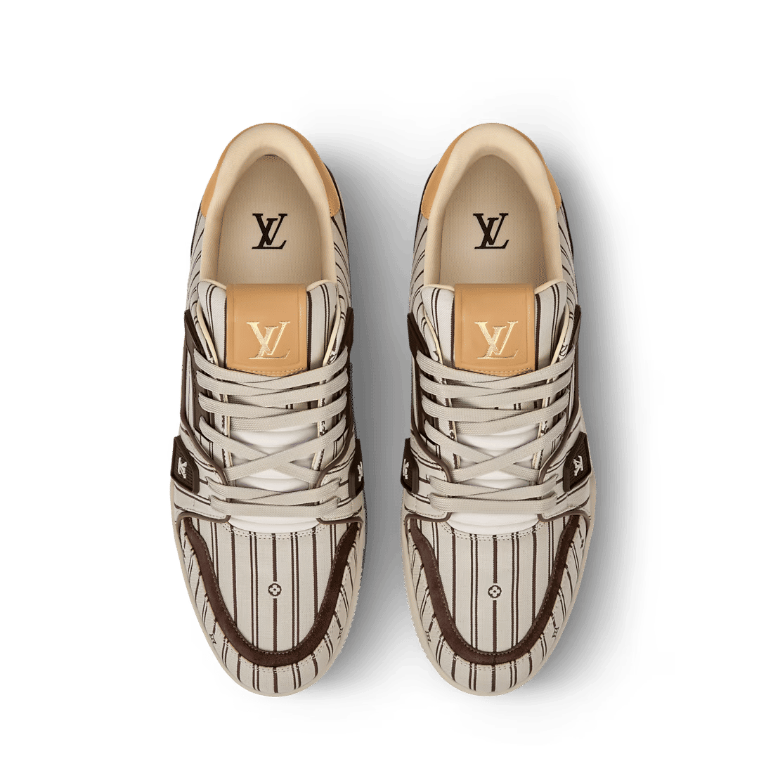 LV Trainer Beige Jacquard