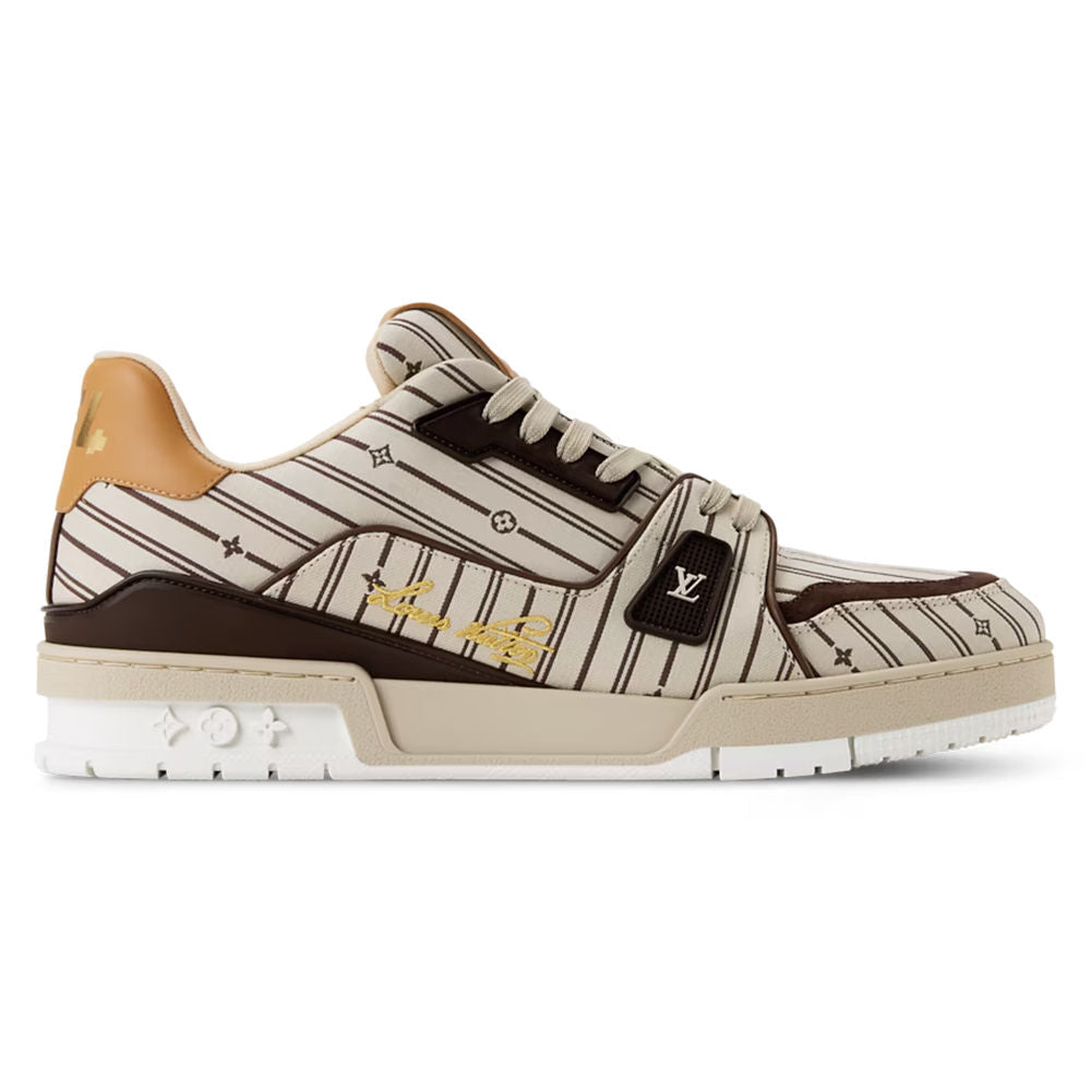 LV Trainer Beige Jacquard