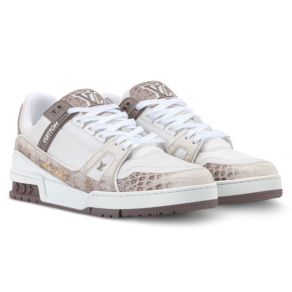 LV Trainer Beige Crocodile Skin