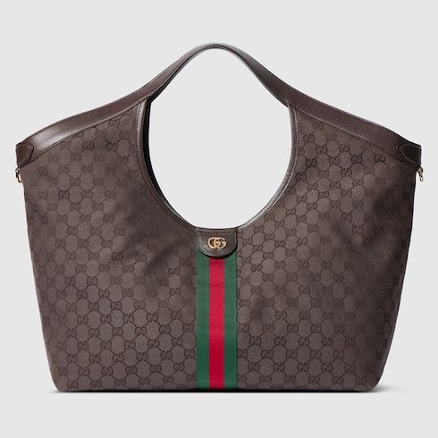Women's Large Tote Bag With Canvas And Leather Trim