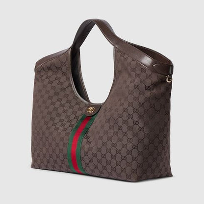 Women's Large Tote Bag With Canvas And Leather Trim