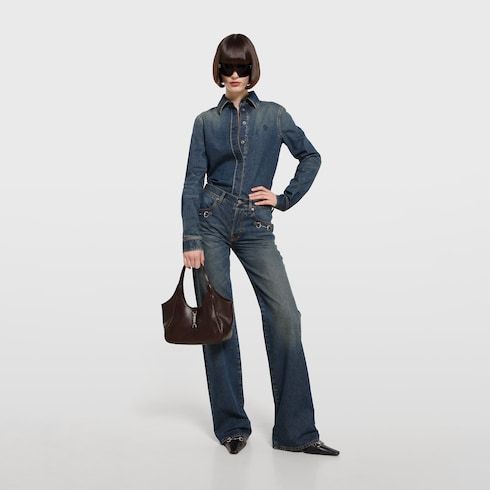 Women's Small Mercato Tote Bag With Soft Leather And Piston Closure