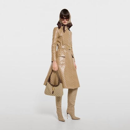Women's Medium Jackie Bag With GG Canvas And Piston Closure