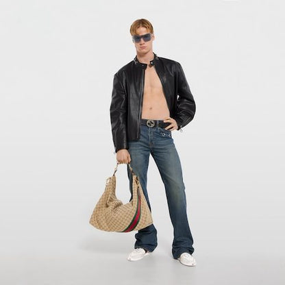 Men's Large Brera Crossbody Bag With GG Canvas And Detachable Strap