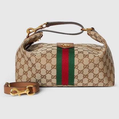 Medium Vanity Top Handle Bag With GG Canvas And Leather Trim