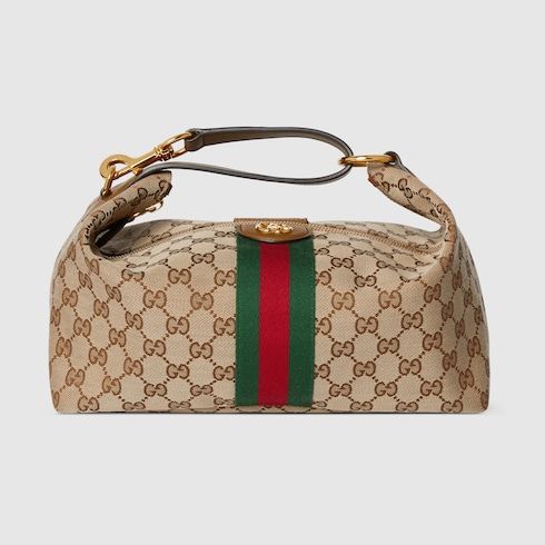 Medium Vanity Top Handle Bag With GG Canvas And Leather Trim