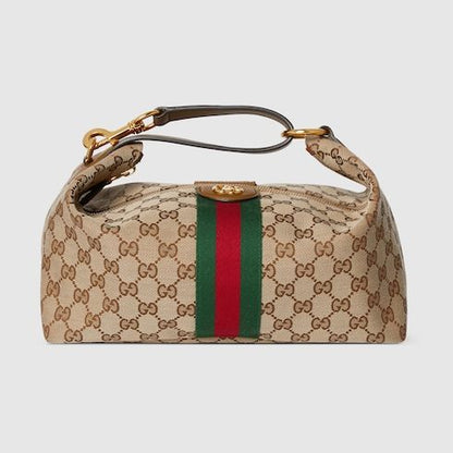 Medium Vanity Top Handle Bag With GG Canvas And Leather Trim