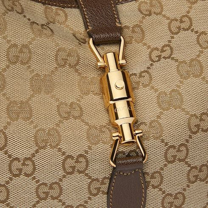 Women's Medium Jackie Bag With GG Canvas And Piston Closure