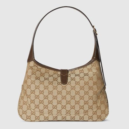 Women's Medium Jackie Bag With GG Canvas And Piston Closure