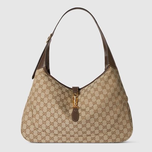 Men's Large Crossbody Bag With GG Canvas And Piston Closure