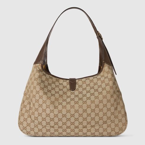 Men's Large Crossbody Bag With GG Canvas And Piston Closure