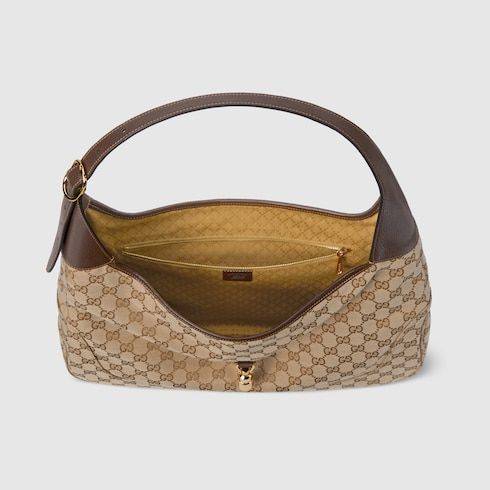 Men's Large Crossbody Bag With GG Canvas And Piston Closure