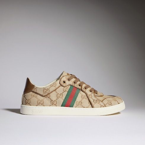 Women's Stretch Low-Top Sneaker with GG Canvas