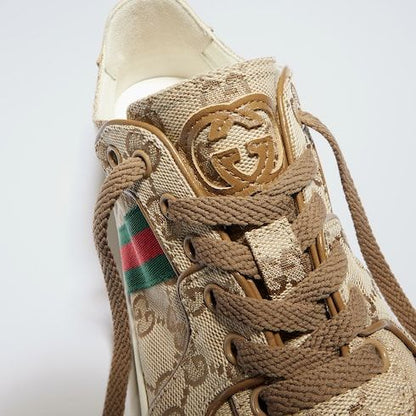 Women's Stretch Low-Top Sneaker with GG Canvas