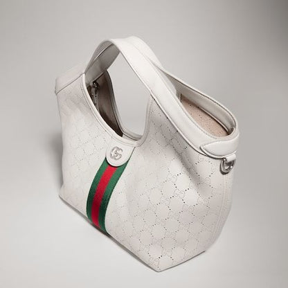 Giglio Small Tote Bag Perforated Leather With Tonal Trim