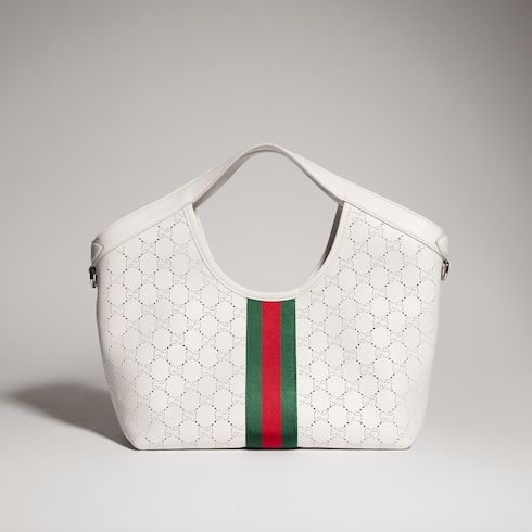 Giglio Small Tote Bag Perforated Leather With Tonal Trim